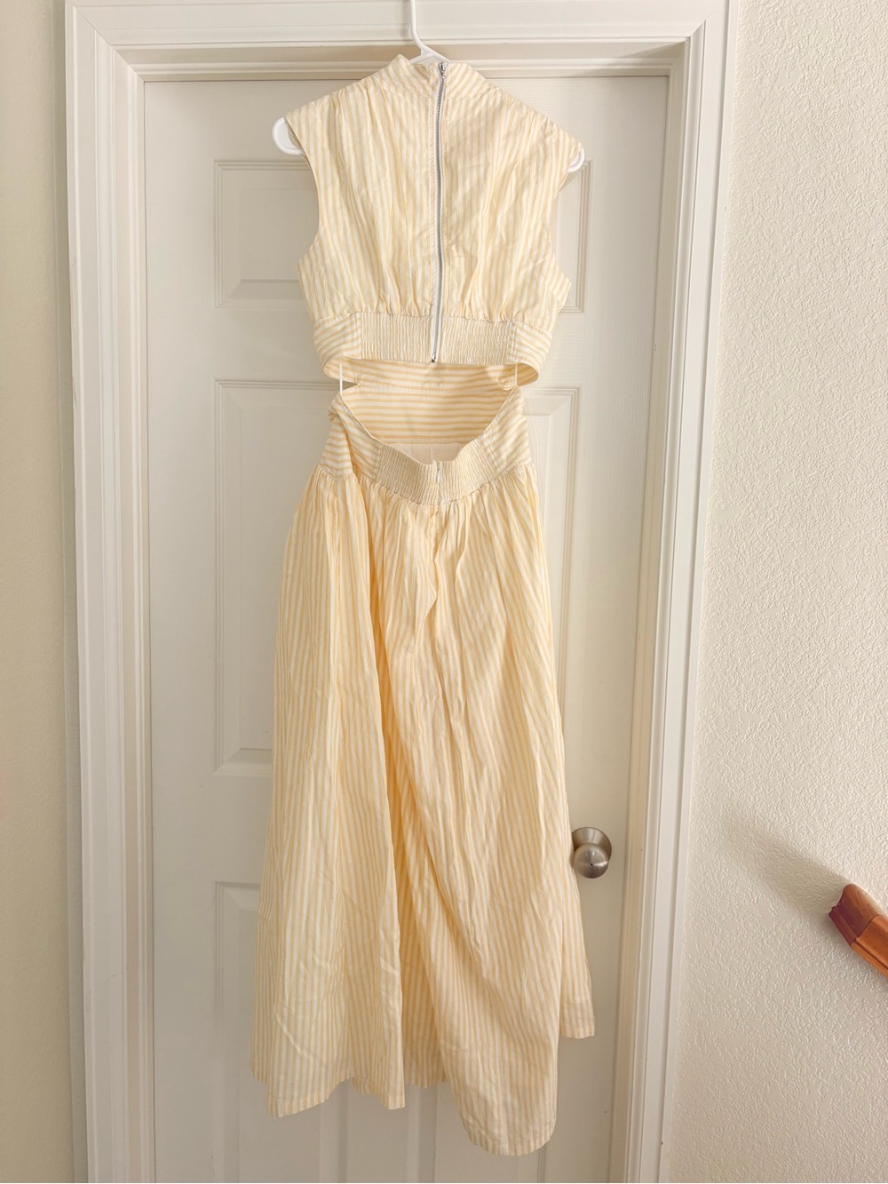 Parker Julianne Stripe Cotton Maxi Dress, Women’s 4, Butter Yellow, Ivory, NWT - Picture 11 of 11